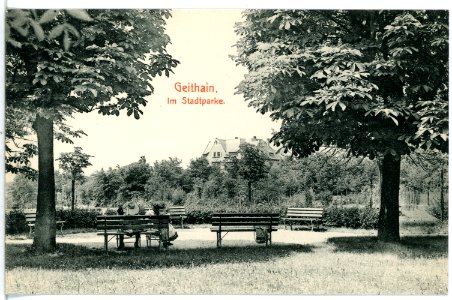 12321-Geithain-1910-im Stadtpark-Brück & Sohn Kunstverlag