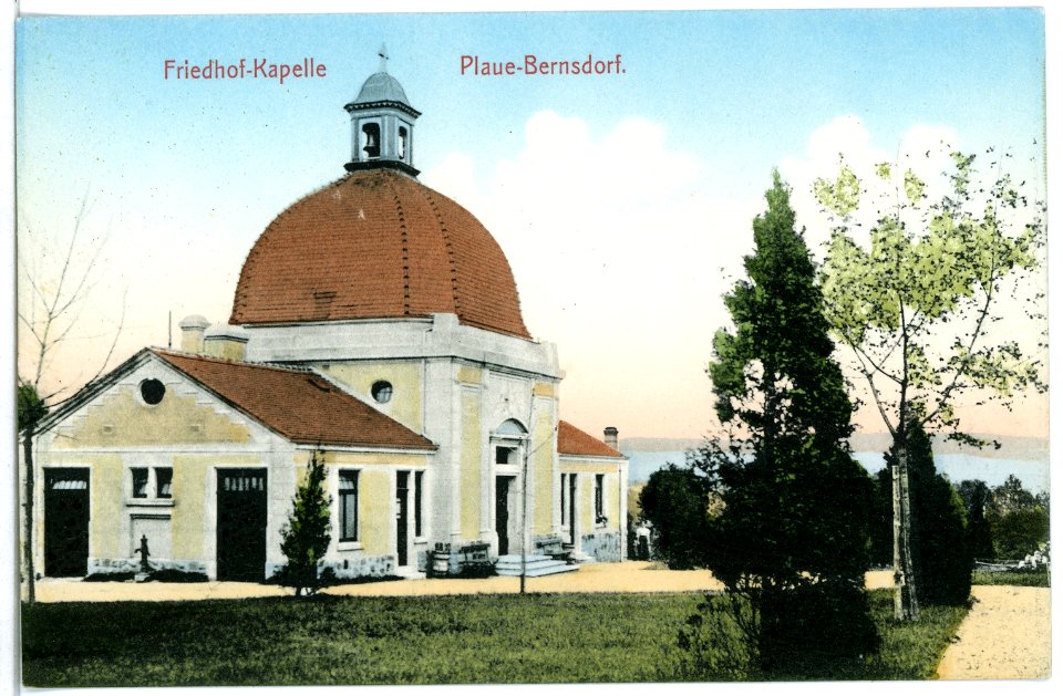 11037-Plaue Bernsdorf-1910-Friedhofs - Kapelle-Brück & Sohn Kunstverlag