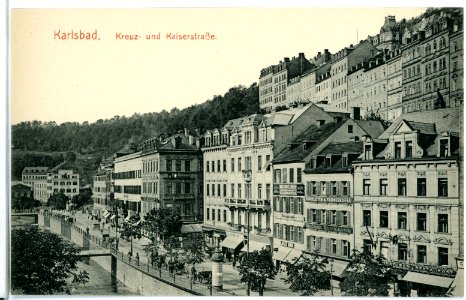 11732-Karlsbad-1910-Kreuz und Kaiserstraße-Brück & Sohn Kunstverlag