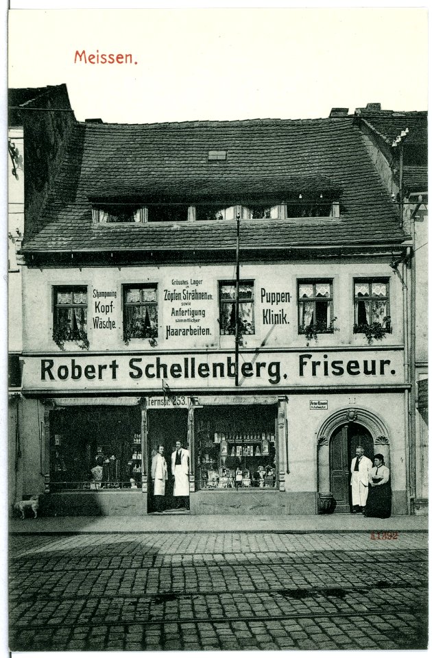 11392-Meißen-1910-Friseur Schellenberg Neugasse-Brück & Sohn Kunstverlag