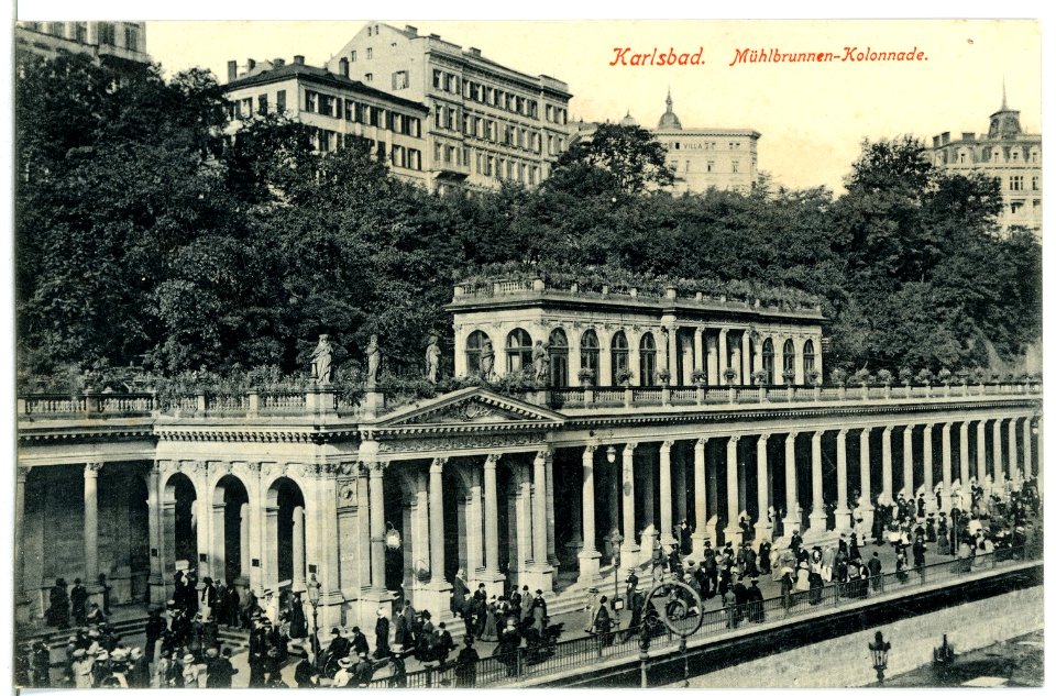 11609-Karlsbad-1910-Mühlbrunnen-Kolonnade-Brück & Sohn Kunstverlag