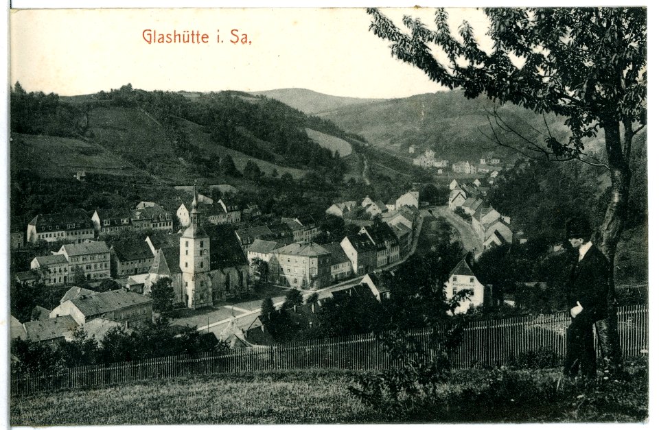 11599-Glashütte-1910-Blick auf Glashütte-Brück & Sohn Kunstverlag