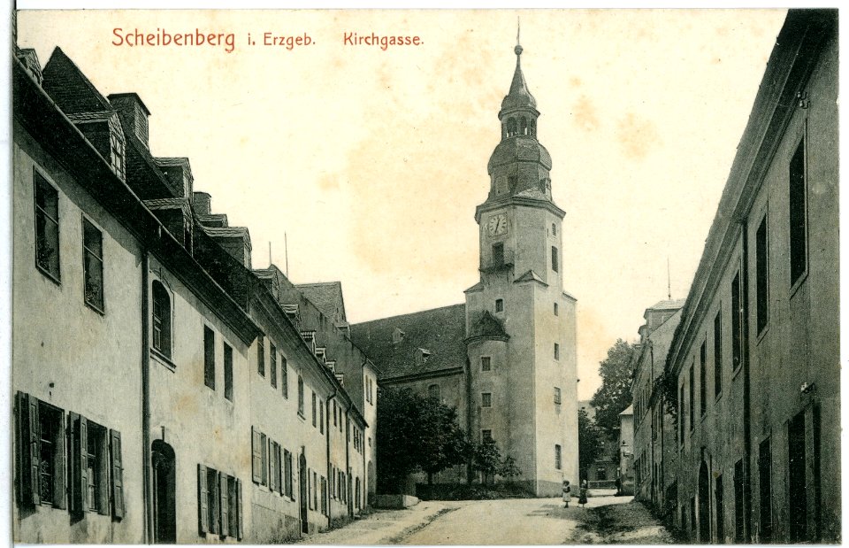 11590-Scheibenberg-1910-Kirchgasse-Brück & Sohn Kunstverlag