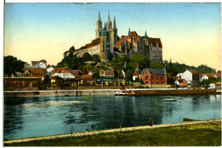 11554-Meißen-1910-Elbeblick mit Albrechtsburg und Dom-Brück & Sohn Kunstverlag