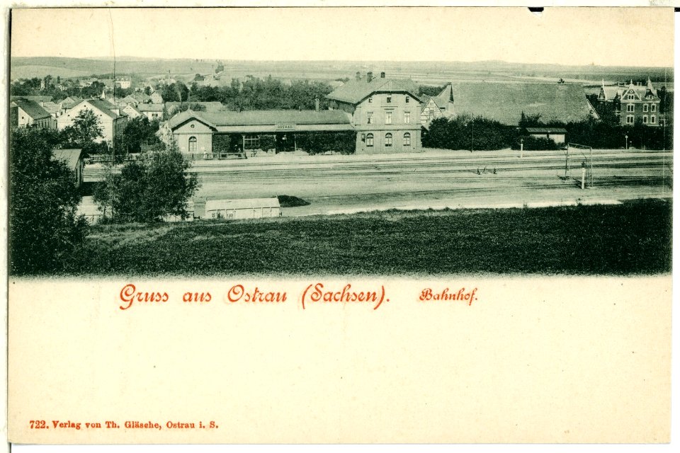 00722-Ostrau-1898-Bahnhof-Brück & Sohn Kunstverlag