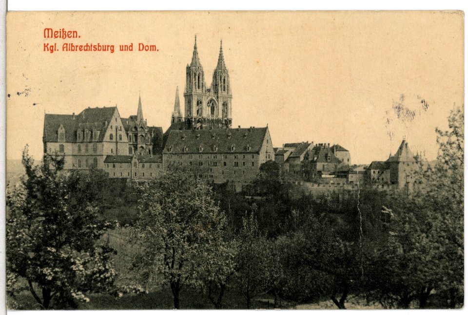 11936-Meißen-1910-Burgberg mit Albrechtsburg, Kornhaus und Domtürmrn-Brück & Sohn Kunstverlag