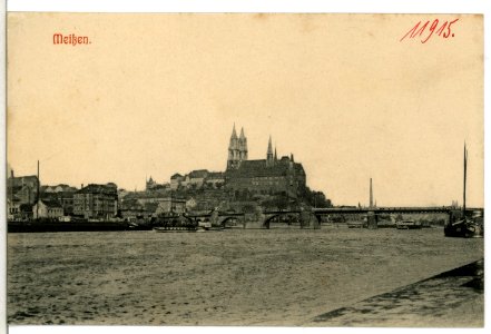 11915-Meißen-1910-Blick über die Elbe auf Meißen mit Burgberg-Brück & Sohn Kunstverlag