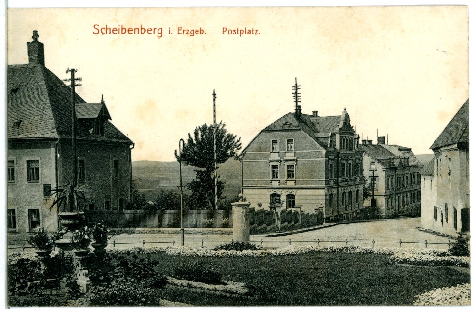 11589-Scheibenberg-1910-Postplatz-Brück & Sohn Kunstverlag