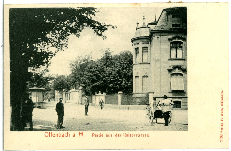 02798-Offenbach a. M.-1903-Kaiserstraße - Mann mit Handkarren-Brück & Sohn Kunstverlag