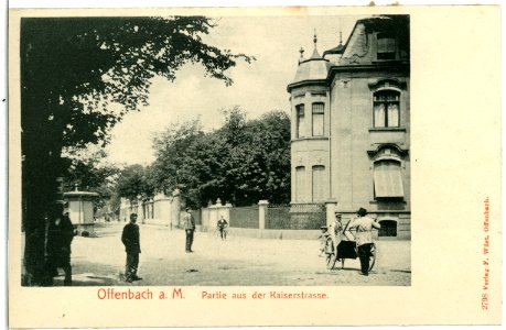 02798-Offenbach a. M.-1903-Kaiserstraße - Mann mit Handkarren-Brück & Sohn Kunstverlag