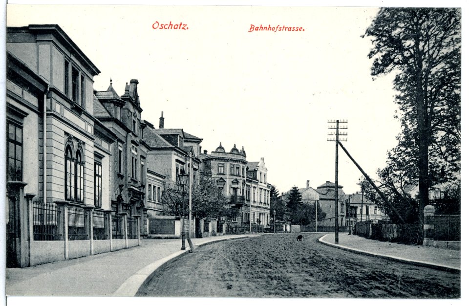 11946-Oschatz-1910-Bahnhofstraße-Brück & Sohn Kunstverlag