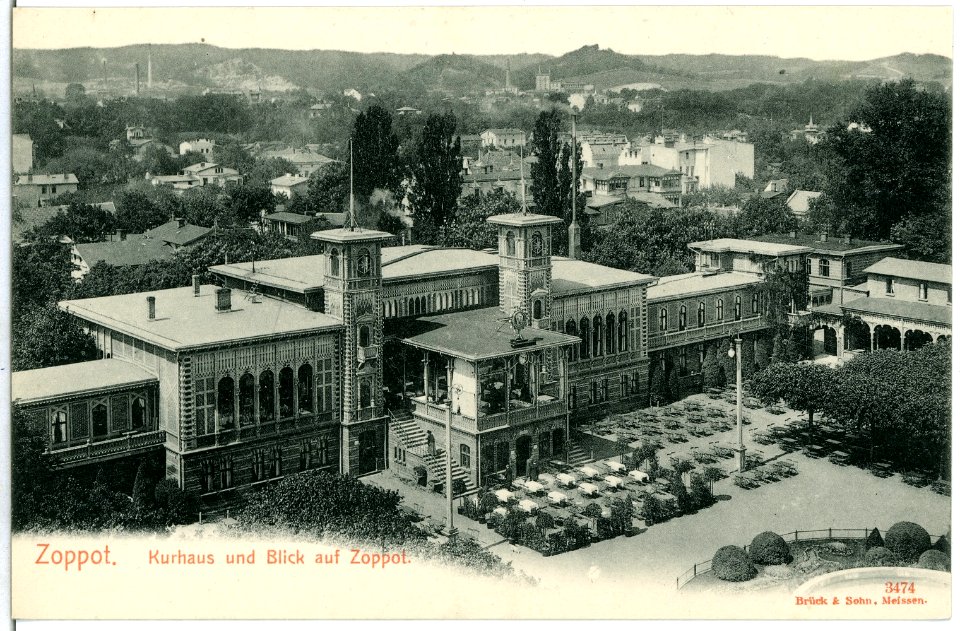 03474-Zoppot-1903-Kurhaus mit Blick auf Zoppot-Brück & Sohn Kunstverlag