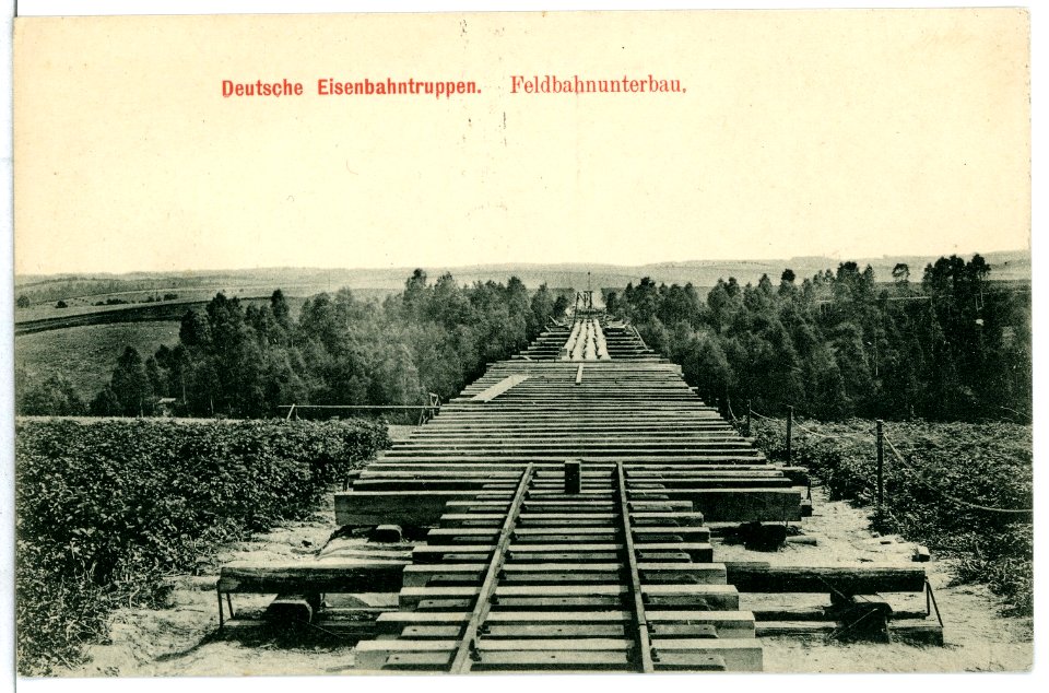 11098-Luga-1910-Deutsche Eisenbahntruppen - Feldbahnunterbau-Brück & Sohn Kunstverlag