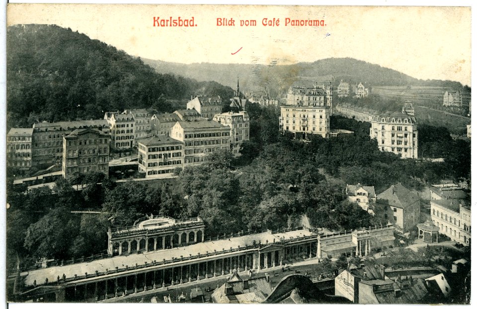 11632-Karlsbad-1910-Blick vom Cafe Panorama auf Karlsbad-Brück & Sohn Kunstverlag