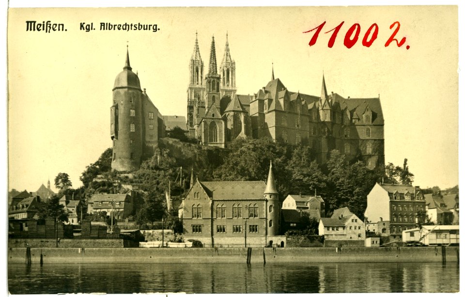11002-Meißen-1909-Albrechtsburg und Dom - Elbseite-Brück & Sohn Kunstverlag