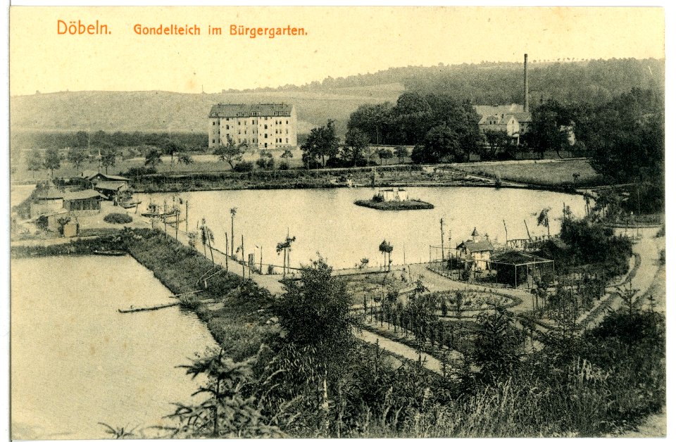 11015-Döbeln-1910-Gondelteich im Bürgergarten-Brück & Sohn Kunstverlag