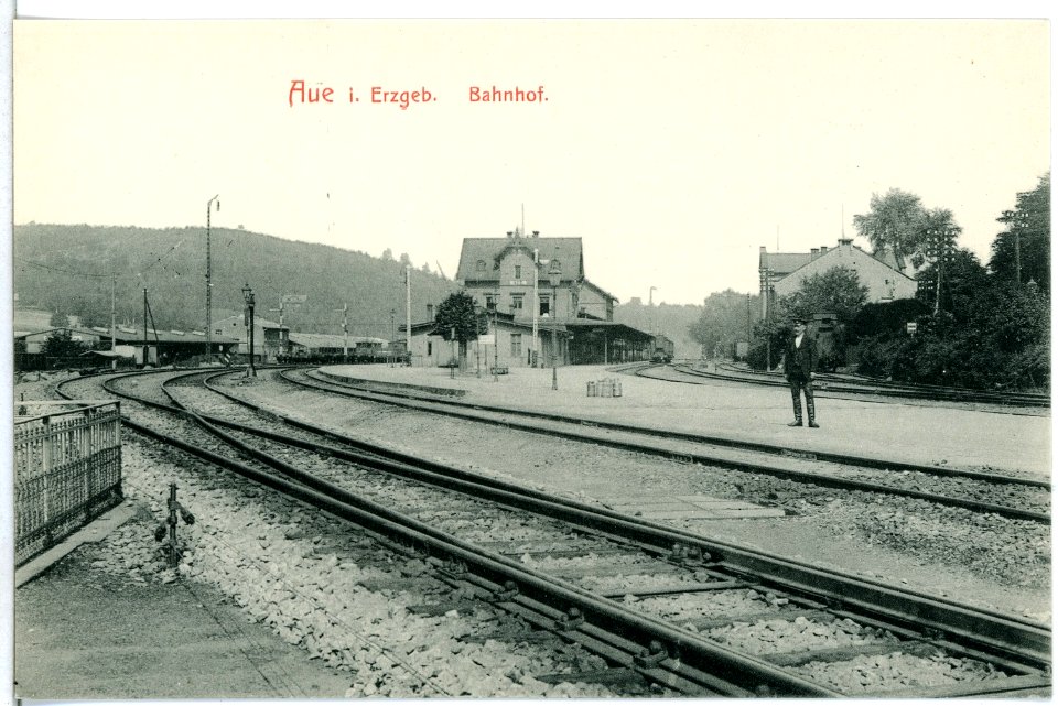 11525-Aue-1910-Bahnhof-Brück & Sohn Kunstverlag