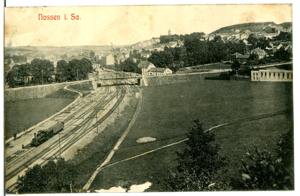 11193-Nossen-1910-Eisenbahnanlagen und Stadt-Brück & Sohn Kunstverlag