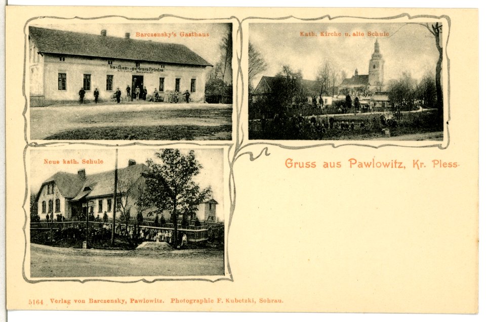 05164-Pawlowitz-1904-Gasthaus, Kirche, Schulen-Brück & Sohn Kunstverlag