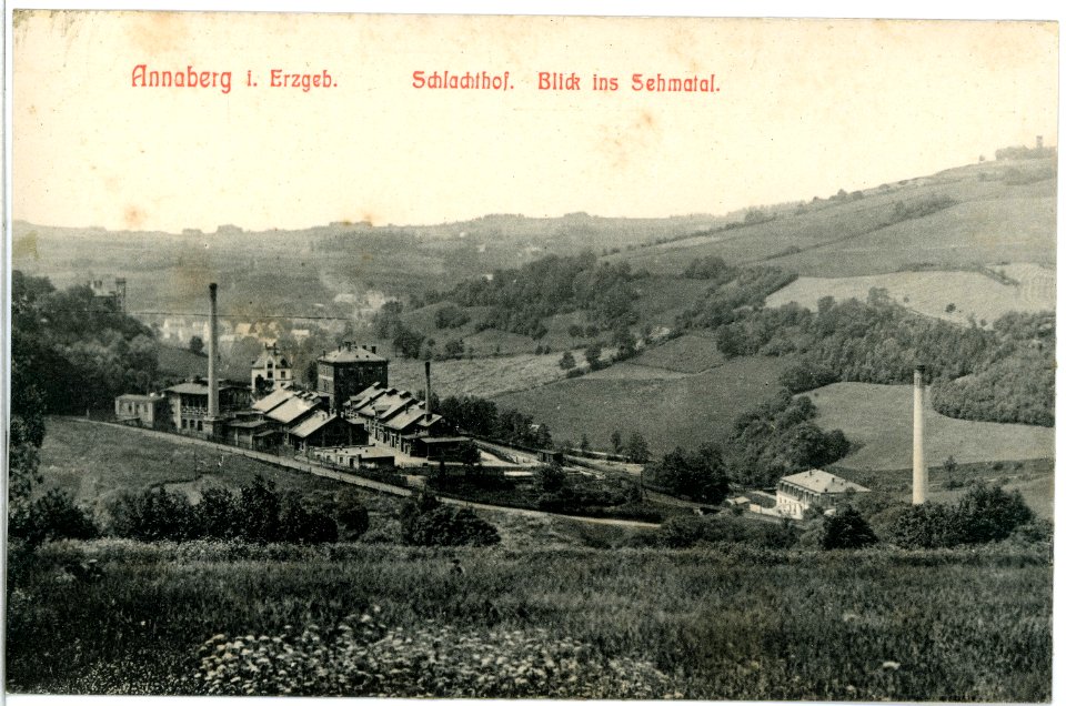 11691-Annaberg-1910-Schlachthof - Blick ins Sehmatal-Brück & Sohn Kunstverlag