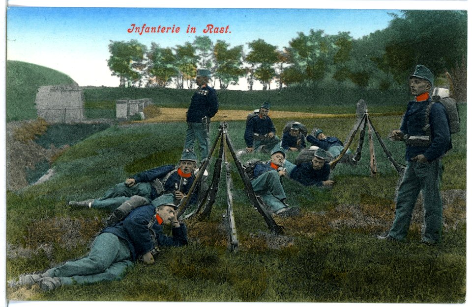 11535-Theresienstadt-1910-Infanterie in Raststellung-Brück & Sohn Kunstverlag