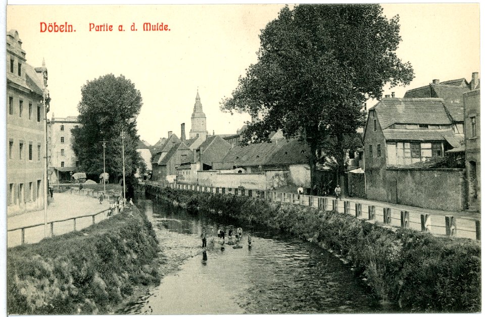 11012-Döbeln-1910-Partie an der Mulde-Brück & Sohn Kunstverlag