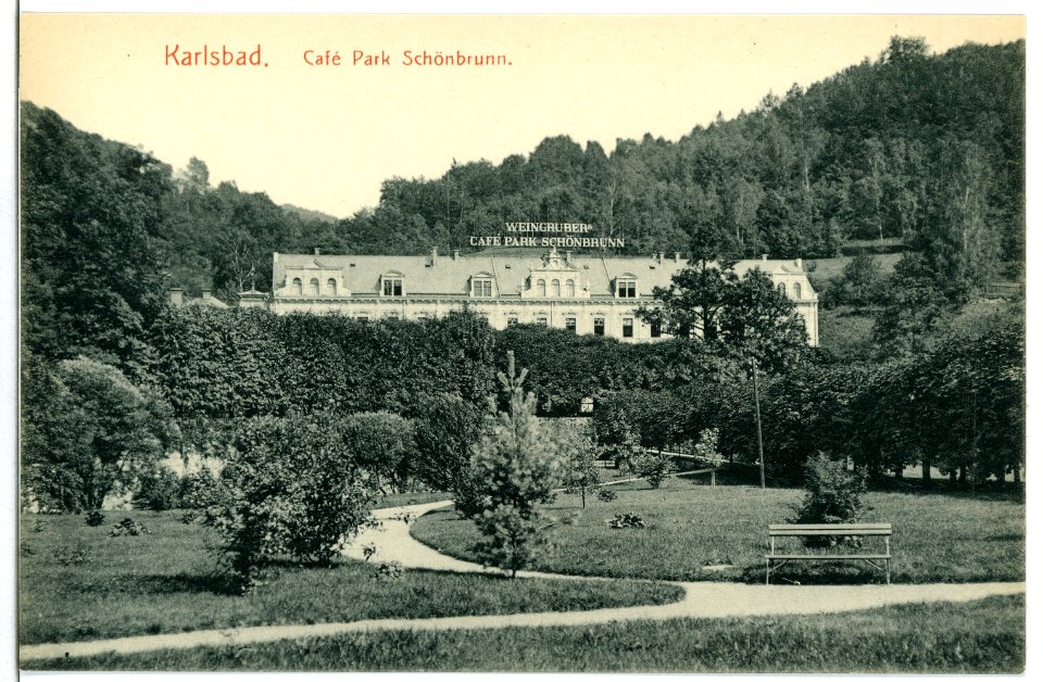 11707-Karlsbad-1910-Cafe Park Schönbrunn-Brück & Sohn Kunstverlag
