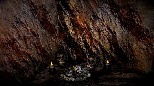 Skull skull and crossbones caves portal photo