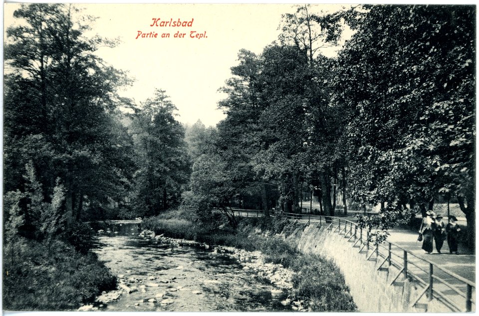 18027-Karlsbad-1914-Partie an der Tepl-Brück & Sohn Kunstverlag