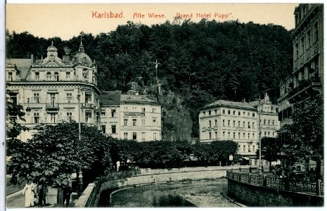 11703-Karlsbad-1910-Alte Wiese - Grandhotel Pupp-Brück & Sohn Kunstverlag