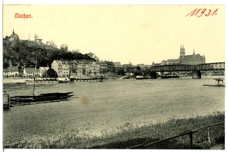 11931-Meißen-1910-Albrechtsburg, Dom, Brücke, Elbe Dampfer Kronprinz-Brück & Sohn Kunstverlag