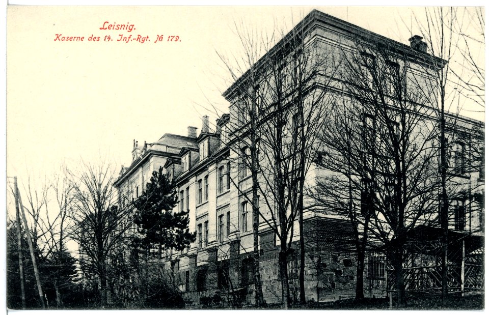 17650-Leisnig-1914-Kaserne des 14. Infanterie-Regiments Nr. 179-Brück & Sohn Kunstverlag