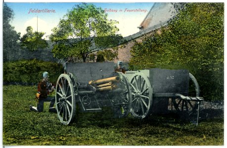 11546-Theresienstadt-1910-Feldartillerie Halbzug in Feuerstellung-Brück & Sohn Kunstverlag
