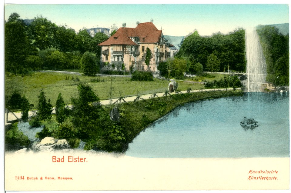 02434-Bad Elster-1902-Albert-Park, Villa mit Carola-Weiher-Brück & Sohn Kunstverlag
