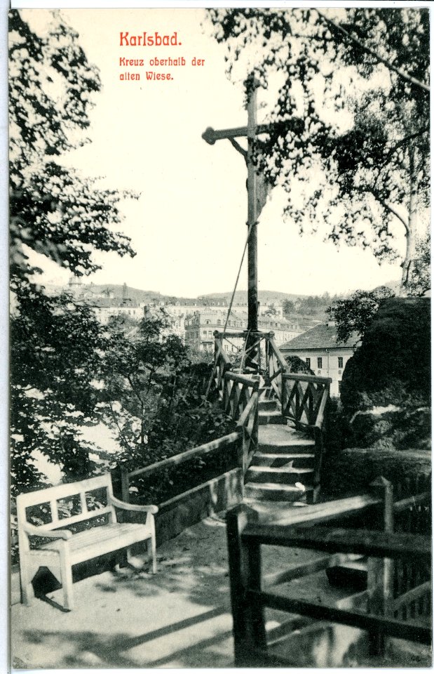 11612-Karlsbad-1910-Kreuz oberhalb der alten Wiese-Brück & Sohn Kunstverlag