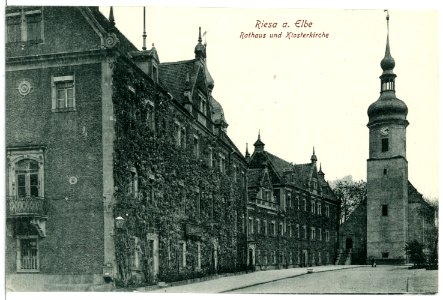 11940-Riesa-1910-Rathaus und Klosterkirche-Brück & Sohn Kunstverlag