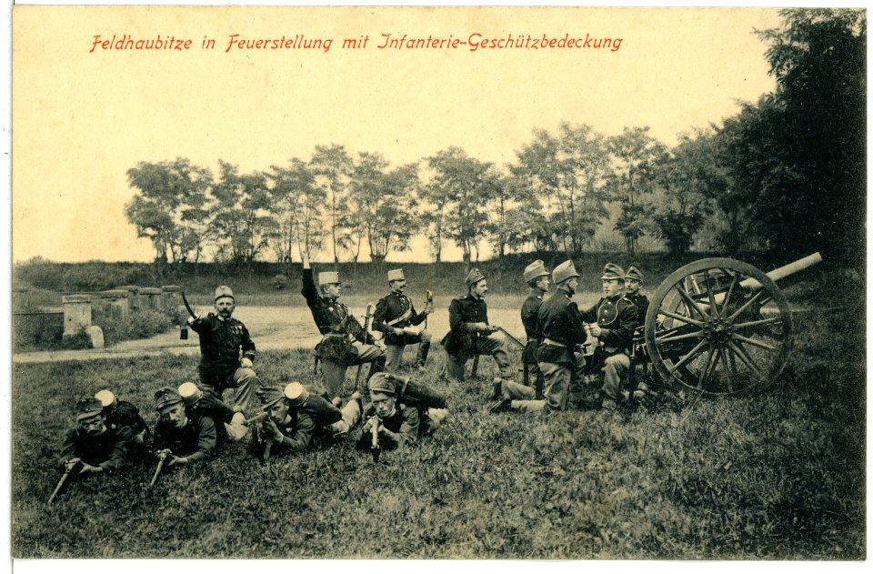 11530-Theresienstadt-1910-Neue Feldhaubitze in Feuerstellung-Brück & Sohn Kunstverlag