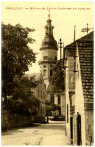 14926-Königsbrück-1912-Blick von der Dresdner Straße mit der Stadtkirche-Brück & Sohn Kunstverlag