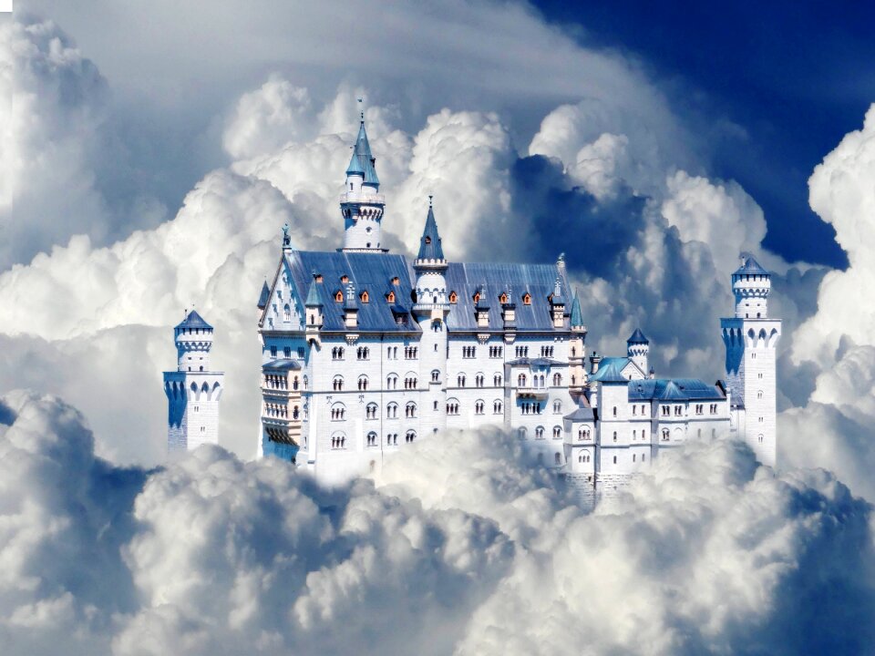 Blue white cloud formation