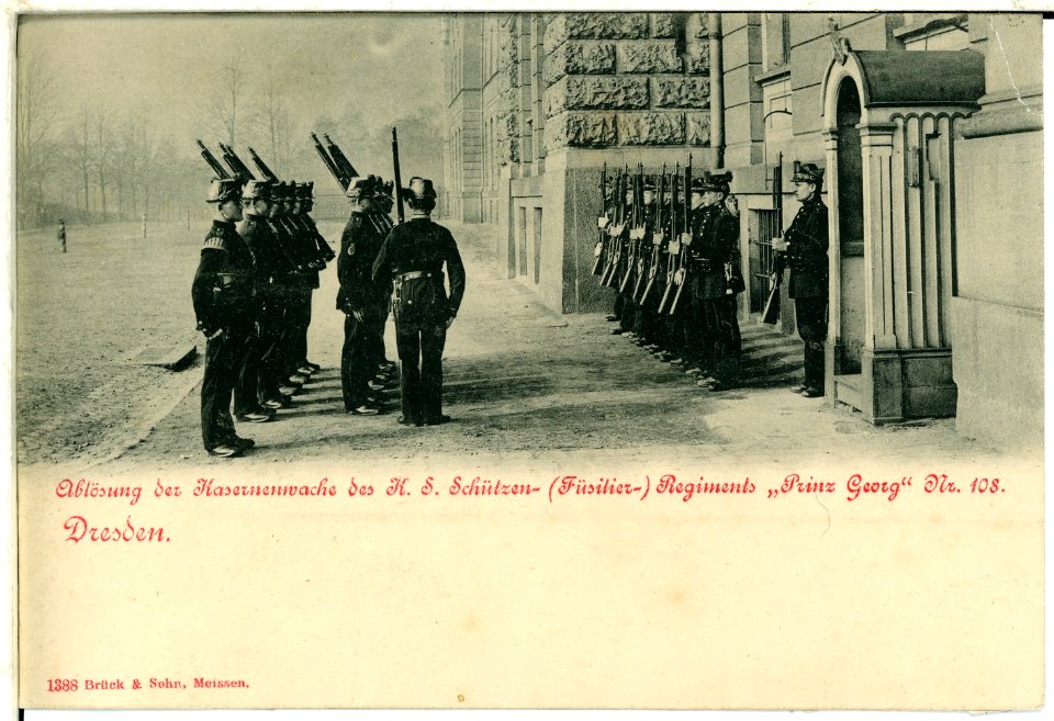 01388-Dresden-1899-Ablösung der Wache vor Schützenkaserne-Brück & Sohn Kunstverlag
