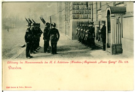 01388-Dresden-1899-Ablösung der Wache vor Schützenkaserne-Brück & Sohn Kunstverlag