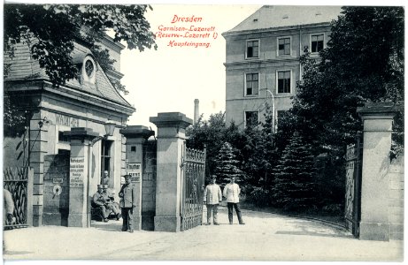 19139-Dresden-1915-Garnison-Lazarett (Reserve-Lazarett) Haupteingang-Brück & Sohn Kunstverlag