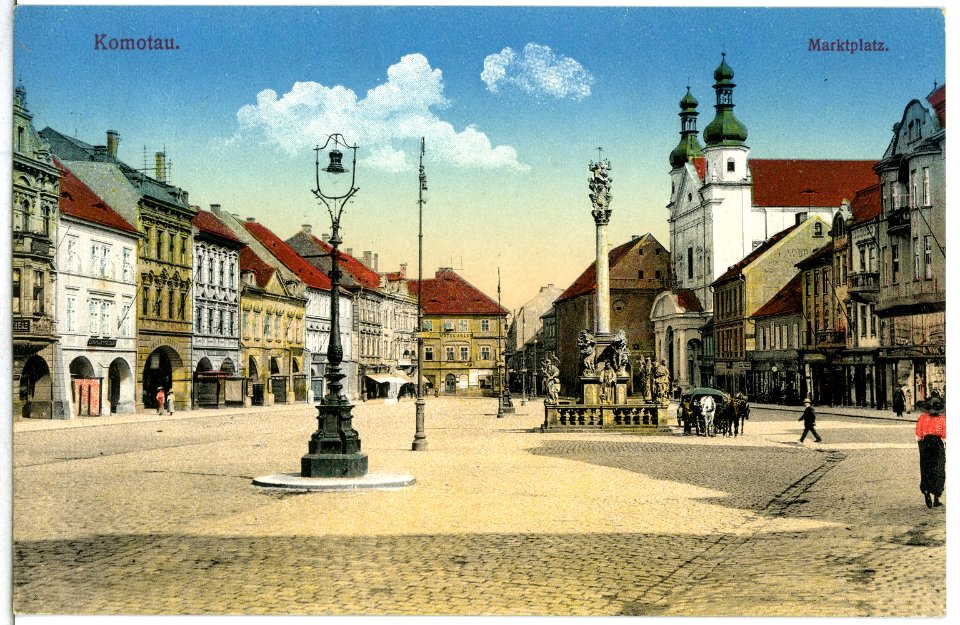 14703-Komotau-1912-Marktplatz-Brück & Sohn Kunstverlag