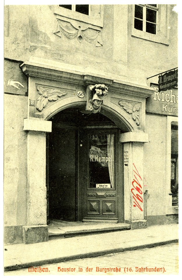 11991-Meißen-1910-Portal Burgstaße 8 (Athene-Kopf) - Pelz-Hempel-Brück & Sohn Kunstverlag