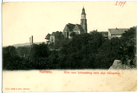 02179-Kamenz-1901-vom Schloßberg nach dem Herrental-Brück & Sohn Kunstverlag