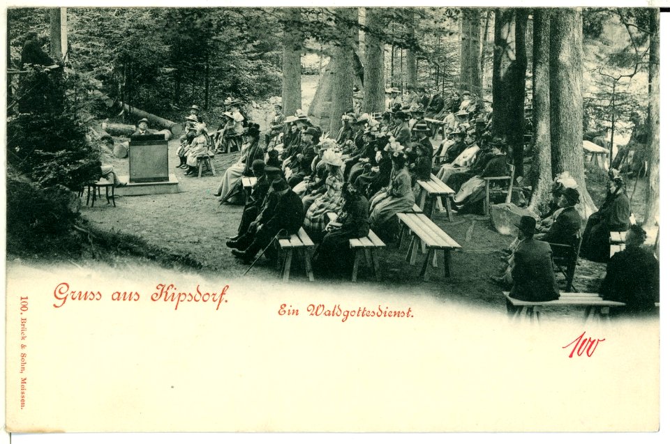 00100-Kipsdorf-1898-Waldgottesdienst-Brück & Sohn Kunstverlag