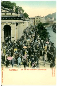 02071-Karlsbad-1901-An der Mühlbrunnen-Colonade-Brück & Sohn Kunstverlag photo