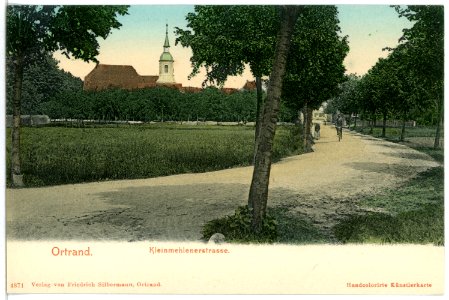 04871-Ortrand-1903-Kleinmehlener Straße und Kirche-Brück & Sohn Kunstverlag