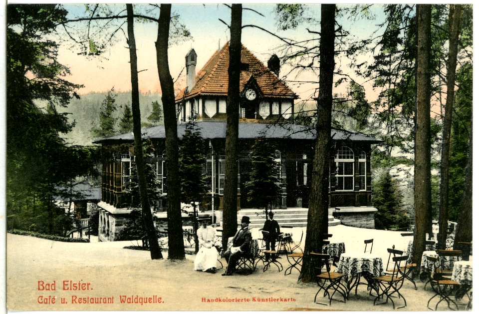 11655-Bad Elster-1910-Cafe und Restaurant Waldquelle-Brück & Sohn Kunstverlag