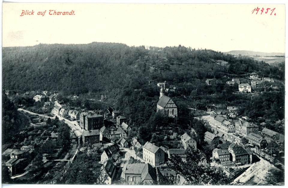 17751-Tharandt-1914-Blick auf Tharandt von Weisers Villa-Brück & Sohn Kunstverlag